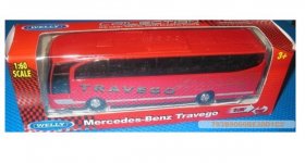 1:60 Scale Red Diecast Mercedes Benz Travego Tour Bus Toy
