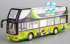 Green Lovely Panda Diecast Double Decker Sightseeing Bus Toy