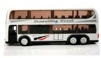 1:48 Scale Red / White / Blue Alloy Double Decker Tour Bus Model