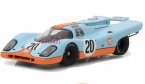 Blue-Orange Gulf 1:43 Scale Diecast 1970 Porsche Model