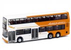 Orange-White Tiny Diecast ADL Trident Double Decker Bus Model