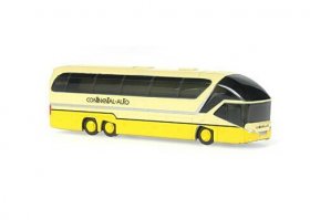 Mini Scale White-Yellow Neoplan Starliner 2 Madrid Bus Model