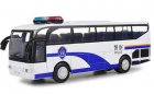 Blue-White Kids Pull-Back Function Die-Cast Police Bus Toy