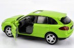 Kids 1:32 Green / Blue / Yellow Diecast Porsche Cayenne Toy