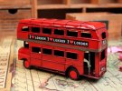 Small Scale Red Tinplate NO.9 London Double-decker Bus Model