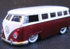 Kids 1:32 Scale Red-White JADA Brand Diecast VW Bus Toy