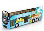 Blue 1:76 Scale NO.806 Water Park Diecast Double Decker Bus Toy