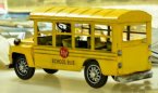 Medium Scale Iron Made Retro Style Yellow School Bus Model