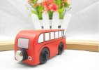 Mini Scale Red Kids Wooden Bus Toy