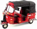 Large Scale Red Vintage Taxi Tinplate Tricycle Vespa Model