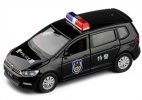 1:32 Scale White / Black Police Kids Diecast VW Touran MPV Toy