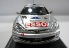 Silver 1:43 Scale JADI Diecast Peugeot 206 WRC 2000 Model