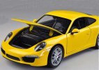 Red /Yellow Welly 1:24 Scale Diecast Porsche 911 Carrera S Model