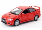 Kids White / Red / Blue Diecast Mitsubishi Lancer Evolution Toy