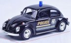 Black 1:36 Scale Kids Police Diecast VW Beetle Toy