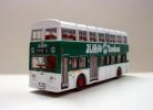 White-Green HK Leyland Fleetline Diecast Double Decker Bus Toy