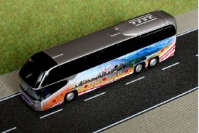 Silver 1:87 Scale Neoplan Cityliner C 07 Miami Tour Bus Model