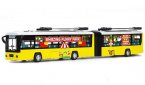 Yellow 1:48 Park Painting Diecast Articulated Trolley Bus Toy