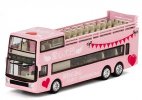 Pink 1:87 Scale Love Diecast Sightseeing Double Decker Bus Toy
