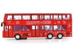 Happy Bus Theme Red Kids Plastic Double Decker Bus Toy