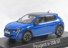 1:43 Scale Blue Norev Diecast 2019 Peugeot e-208 GT Model