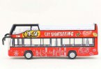Red City Sightseeing Kids Diecast Double Decker Bus Toy