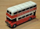 Tinplate Medium Scale Red-White London Double-deck Bus Model
