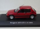 Red 1:43 Scale Diecast 1984 Peugeot 205 GTI 1.6 Model