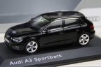 Black / White / Red 1:43 Scale Diecast Audi A3 Sportback Model