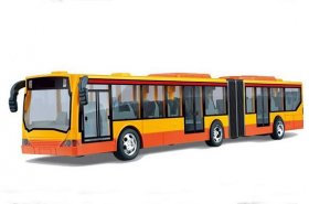 Yellow / Green Kids Large Scale R/C Articulated City Bus Toy