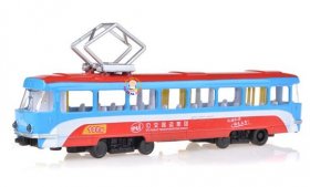 Kids Pull-Back Function Red-Blue NO.108 Diecast City Tram Toy