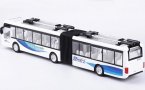 Kid 1:48 Scale White /Green /Red Diecast Articulated Trolley Bus