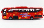 Large Scale White/ Yellow/ Red Kids School Bus with Patterns
