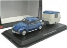 1:43 Schuco Blue VW Beetle Mit Hymer Eriba Puck Model