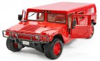 Black / Red MaiSto 1:27 Scale Diecast Hummer H1 Model