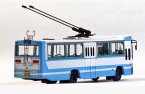 1:76 Scale White-blue ShangHai NO. 15 Route Trolley Bus Model