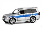 Kids 1:32 Scale Silver-Blue Diecast Mitsubishi Pajero SUV Toy
