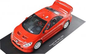 Red / White Autoart 1:18 Diecast 2005 Peugeot 307 WRC Model
