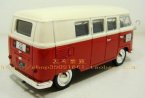 1:43 Scale Diecast White-Red VW T1 Toy Bus Model