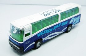 Kids Alloy Made White-blue Tour Bus Toy