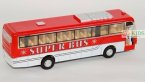 Kids Red / Blue / Yellow Pull-back Function Super City Bus Toy