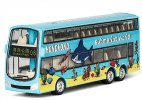 Blue 1:87 Scale Kids Ocean Park Diecast Double Decker Bus Toy