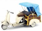 White Large Scale Vintage Tinplate Tricycle Vespa Model