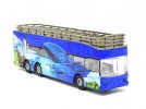 Kids Blue Happy Sea World Park Diecast Double Decker Bus Toy