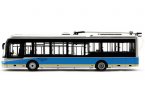 1:64 Scale Blue-Silver NO. 103 Diecast BeiJing Trolley Bus Model