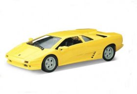 White / Yellow 1:24 Welly Diecast Lamborghini Diablo Model