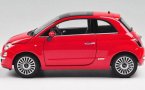 Red 1:18 Scale Welly Diecast 2007 Fiat 500 Model