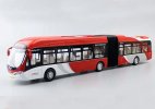Kids Red-White Diecast Yinlong Beijing Articulated Bus Toy