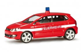 Red 1:87 Scale Herpa Fire Fighting VW Polo Model