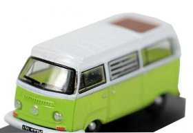 White-Green Mini Scale Oxford VW Bay Window Camper Bus Model